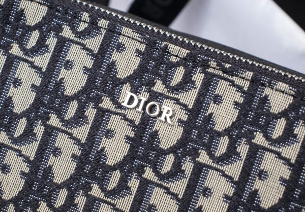 Clutch Dior Toiletry Bag Beige and Black Dior Oblique Jacquard