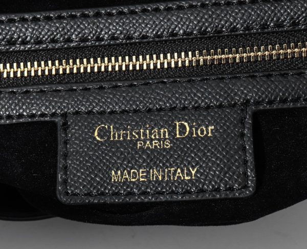 DIOR Mini Saddle Bag With Strap Latte Grained Calfskin Women