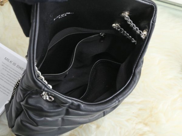 YSL SAINT LAURENT PUFFER MEDIUM CHAIN BAG IN QUILTED LAMBSKIN SUPER