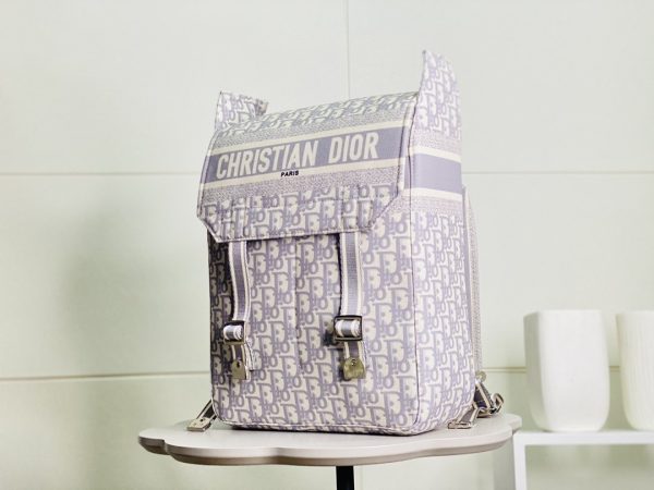 CHRISTIAN DIOR OBLIQÚE BACKPACK IN BLUE AND WHITE CANVAS