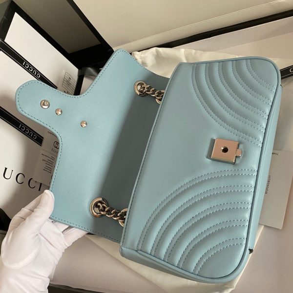 Gucci Marmont Shoulder Bag GG Small Pastel Blue