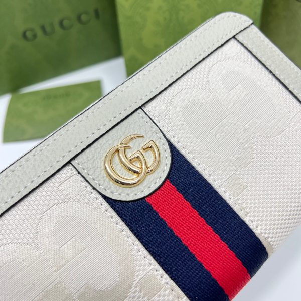 GUCCI Ophidia  Continental Wallet In White