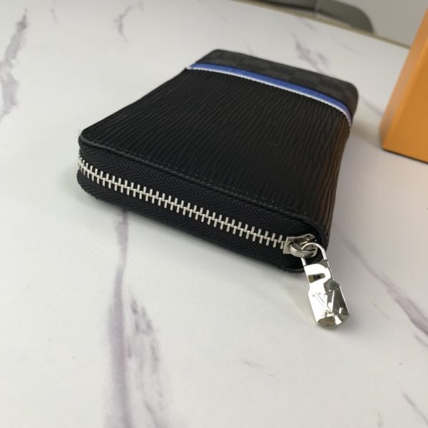 Louis Vuitton Zippy Wallet Vertical Damier Graphite Canvas Blue Stripe