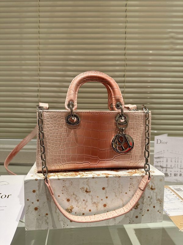 Dior Lady Dior Alligator Pink