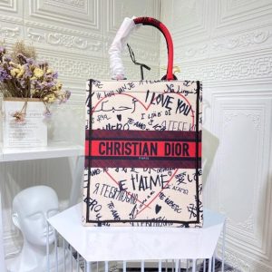 DIOR Christian Dior Black/white Mini Book Tote Phone Bag