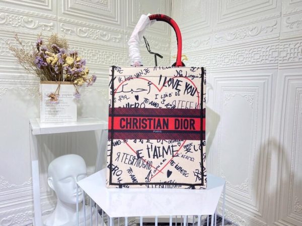 DIOR Christian Dior Black/white Mini Book Tote Phone Bag