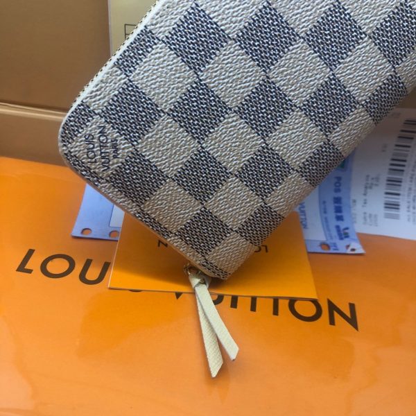 Louis Vuitton Damier Azur Canvas Rose Ballerine Clemence Wallet!!