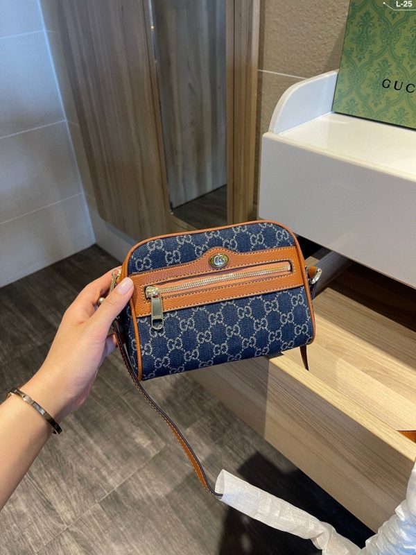 Gucci 517350 Ophidia Mini Denim Cross Body Bag