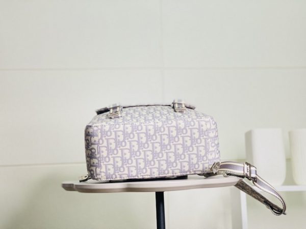 CHRISTIAN DIOR OBLIQÚE BACKPACK IN BLUE AND WHITE CANVAS