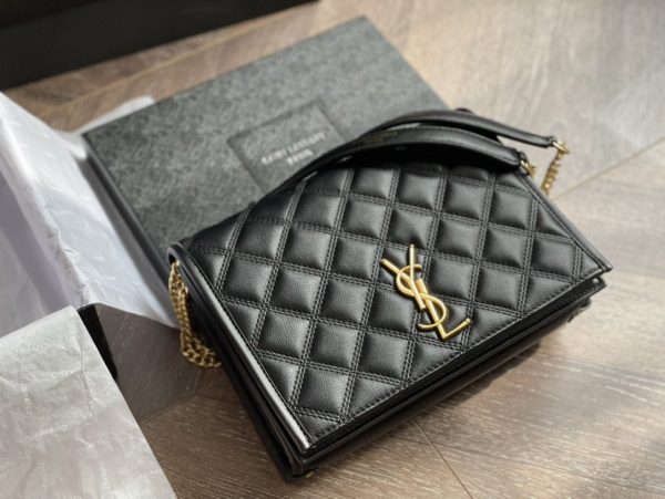 Saint Laurent Becky Mini Chain Bag in Carré-Quilted Lambskin – Women