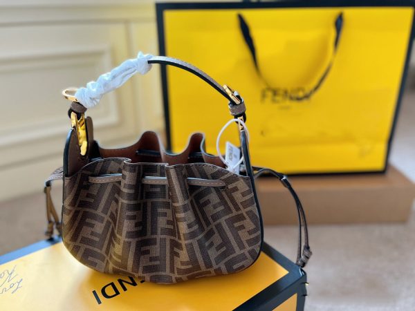 Fendi Pomodorino Mini FF Leather Bag – Brown – Shoulder Bags