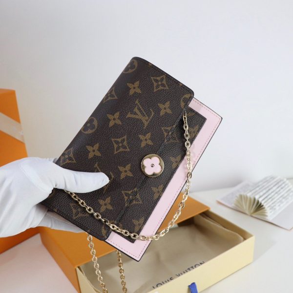 Louis Vuitton Flore Chain Wallet Monogram Brown/Rose Ballerine