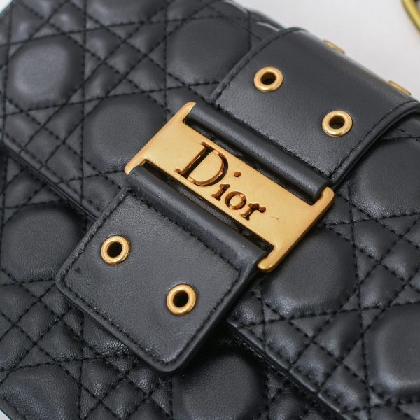 DIORADDICT FLAP BAG IN BLACK CANNAGE LAMBSKIN