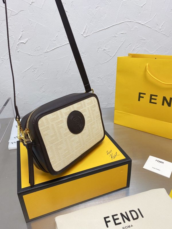 Fendi Camera Case Monogram Leather / Canvas