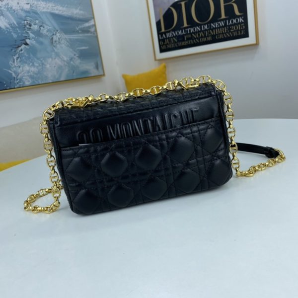 Dior Small Dior Caro Bag Black Supple Cannage Calfskin Women