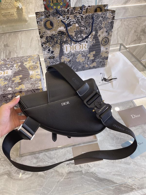 Dior Saddle Bag Black Grained Calfskin