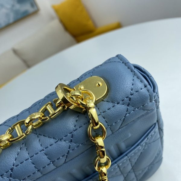 Dior Medium Dior Caro Bag Cloud Blue Supple Cannage Calfskin Women