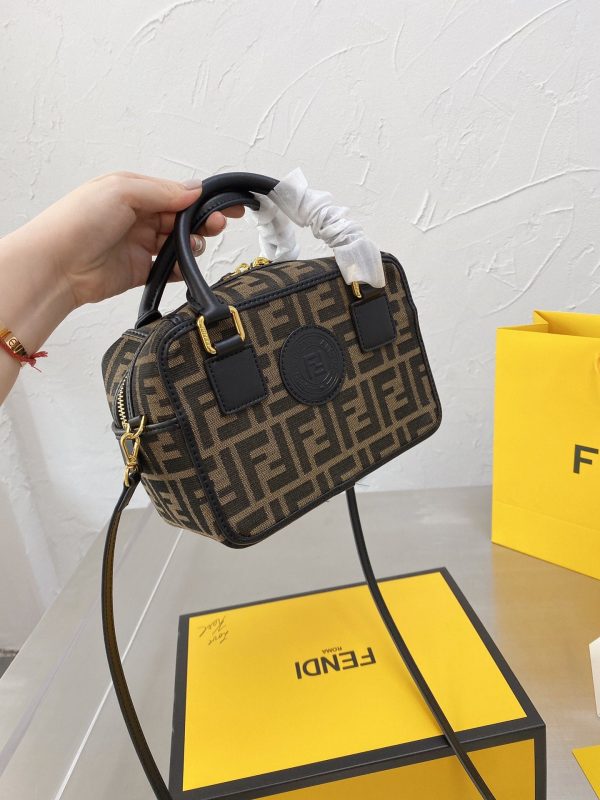 FENDI Boston logo detailed mini bowling bag