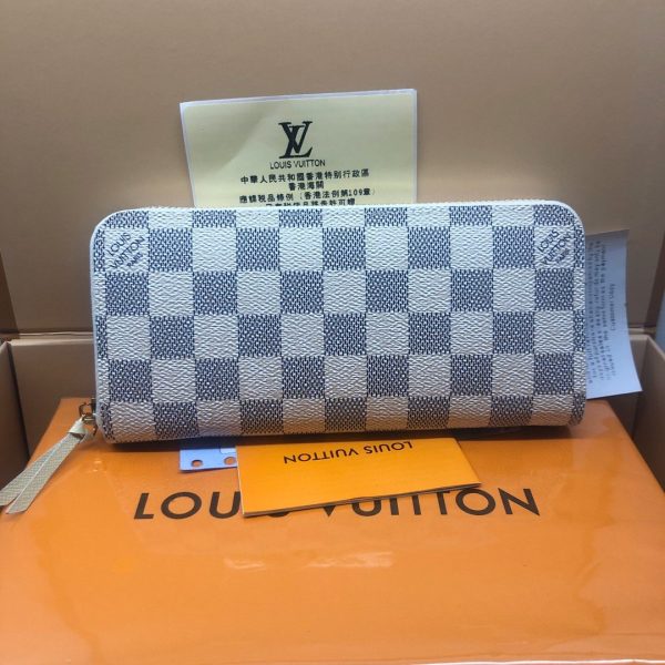 Louis Vuitton Damier Azur Canvas Rose Ballerine Clemence Wallet!!