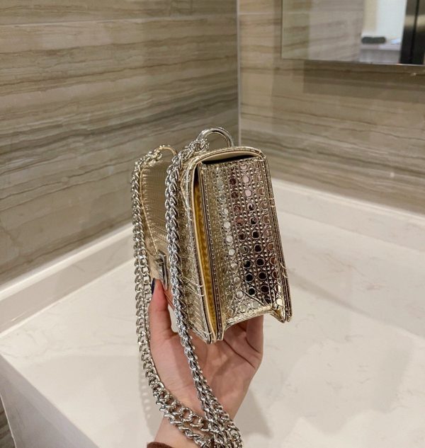 CLUTCH DIOR WOC METALIC GOLD