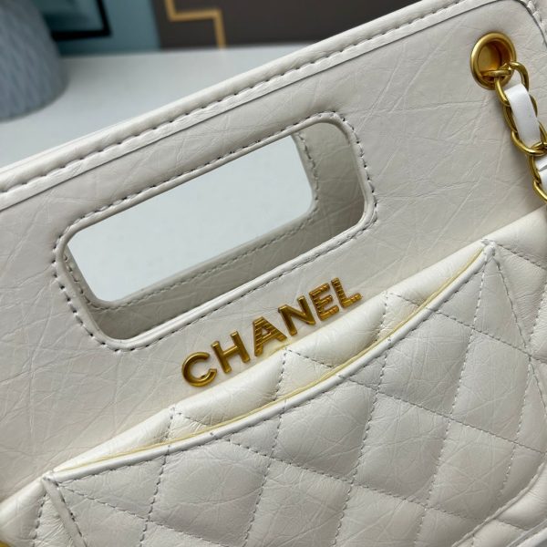 CHANEL  Lambskin A Real Catch Flap Bag White Sold Out