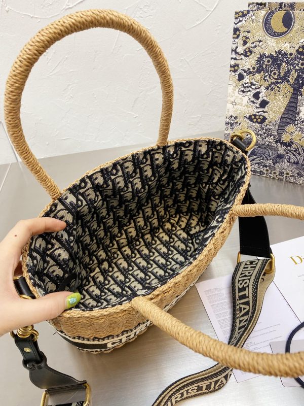 Christian Dior Oblique Jacquard Wicker Basket