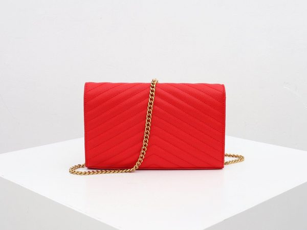 Ysl Chain Wallet Red