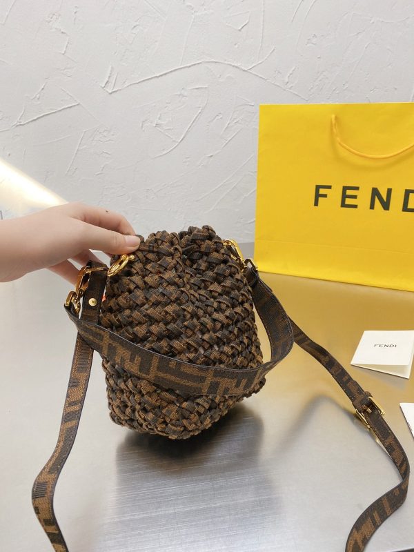 Fendi Fendi Mon Tresor FF Jacquard Drawstring Bucket Bag