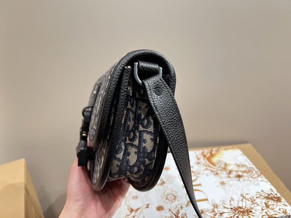 Dior Mini Gallop Bag With Strap Beige And Black Dior Oblique Jacquard With Black Grained Calfskin Men