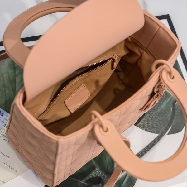 Dior Medium Dior Bag Blush Ultramatte Cannage Calfskin Women