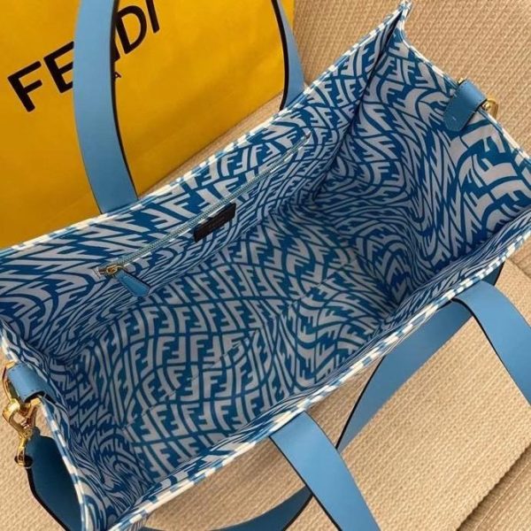 Fendi Tote Bag with FF Vertigo Print – Blue – Totes