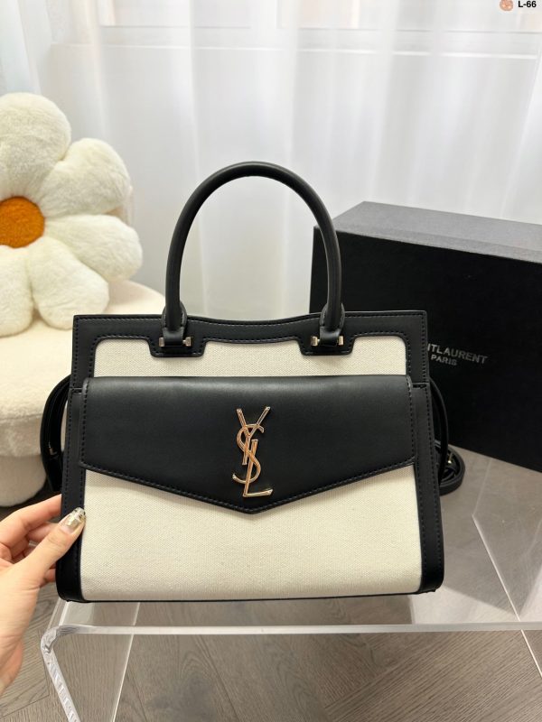 Saint Laurent Uptown Large Two-Tone Black and White Bag