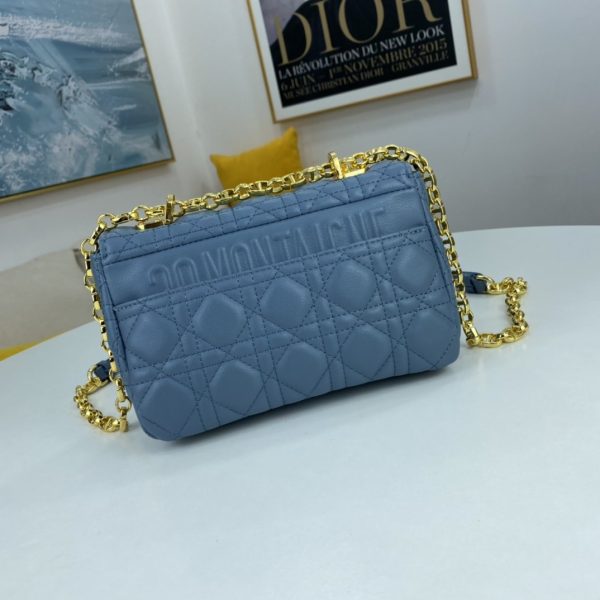 Dior Medium Dior Caro Bag Cloud Blue Supple Cannage Calfskin Women