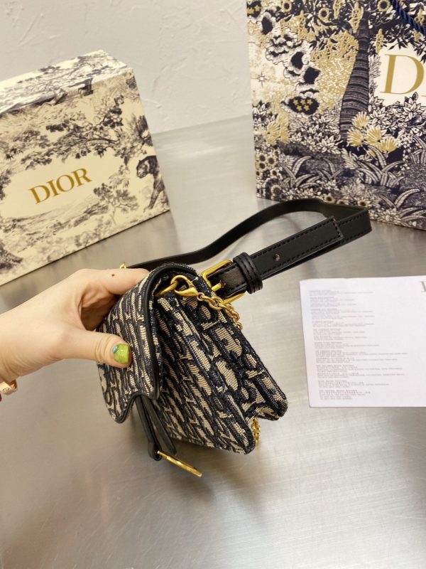 Dior Saddle Pouch Blue Dior Oblique Jacquard