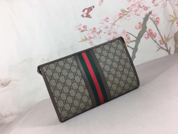 Gucci Ophidia Leather-Trimmed Monogrammed Coated-Canvas