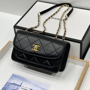 Chanel small Flap Bag Calfskin & Gold-Tone Metal black
