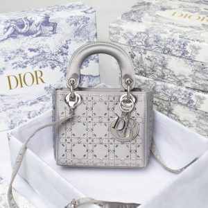 Lady Dior Embellished Cannage Satin Mini