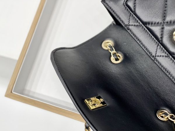 Chanel small Flap Bag Calfskin & Gold-Tone Metal black