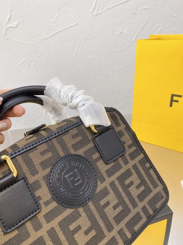 FENDI Boston logo detailed mini bowling bag