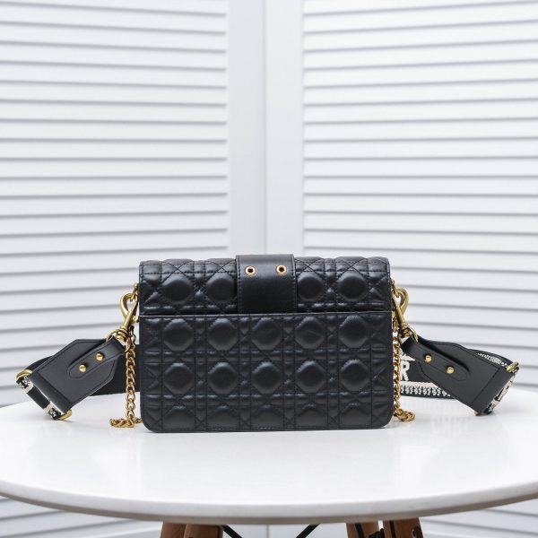 DIORADDICT FLAP BAG IN BLACK CANNAGE LAMBSKIN