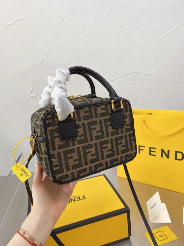 FENDI Boston logo detailed mini bowling bag