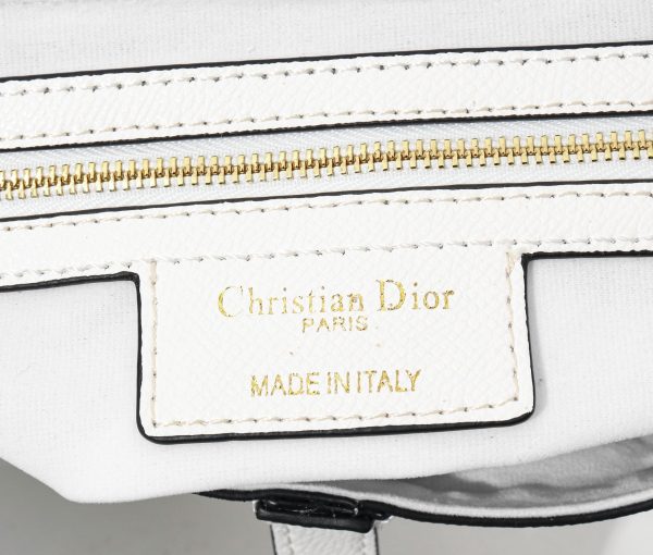 DIOR Mini Saddle Bag With Strap Latte Grained Calfskin Women