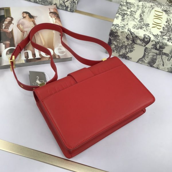 Dior Red Leather 30 Montaigne Shoulder Bag