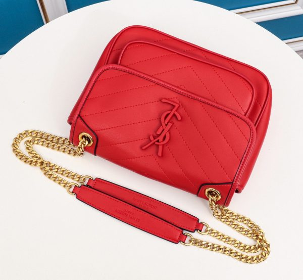 Saint Laurent Baby Niki Bag In Red Lambskin