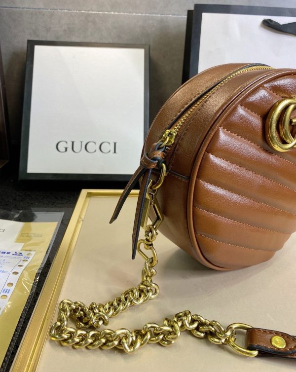 GUCCI GG Marmont Mini Round Shoulder Bag