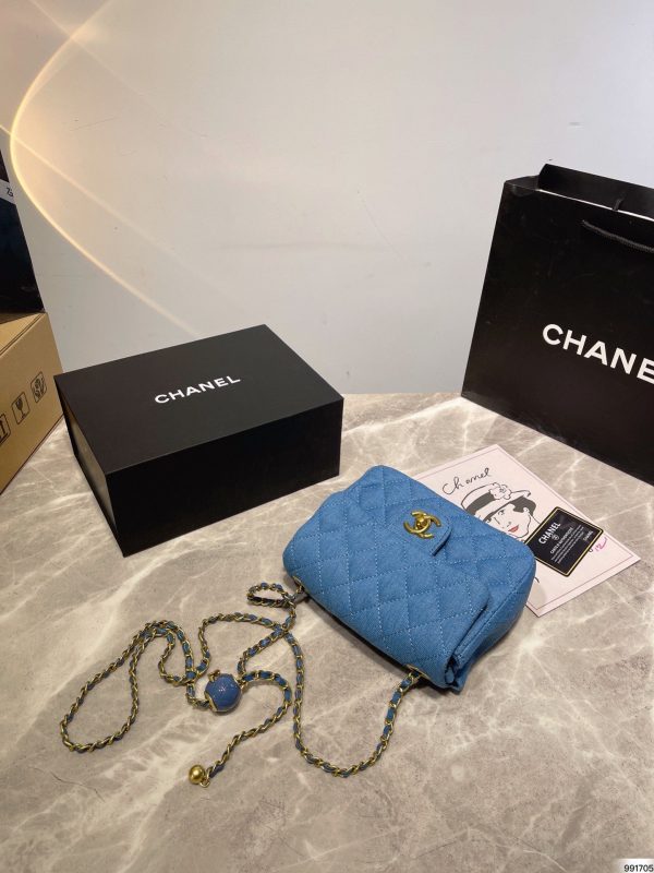 Chanel Flap Bag Pearl Crush Denim – Blue Denim