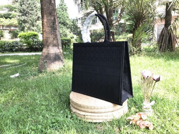 Small Dior Book Tote Black Toile de Jouy