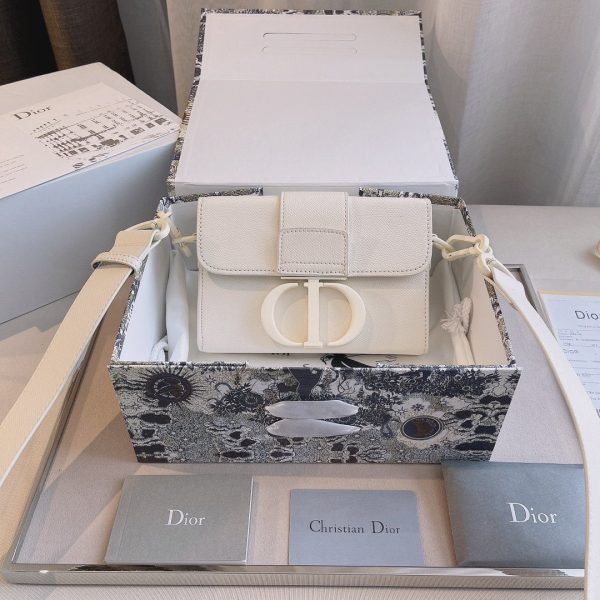 Dior 30 Montaigne Box Bag White