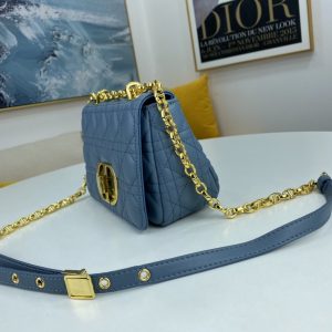 Dior Medium Dior Caro Bag Cloud Blue Supple Cannage Calfskin Women