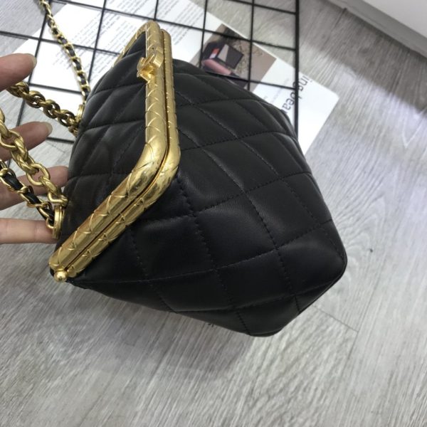 CHANEL  Lambskin Quilted Micro My Crush Bag Black